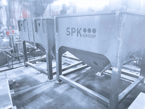 В производстве на заводе SPK GROUP вентиляционно-фильтровальная установка и система рекуперации дроби