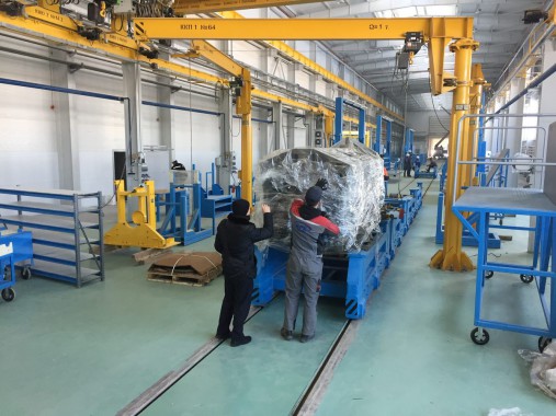 Расстановка нестандартного оборудования на Заводе по производству дизельных двигателей GEVO в Астане