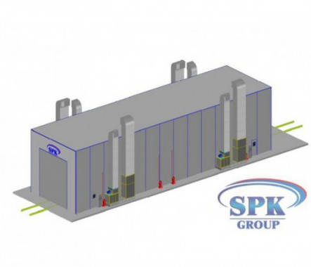 Окрасочно-сушильный комплекс для окраски ж/д транспорта SPK-29.8.7 Оборудование окраски для жд техники от СПК ГРУПП