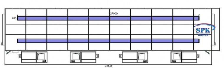 Камера окрасочно-сушильная для электровозов SPK-31.6.7 приямок Камера окраски и сушки SPK GROUP электровозов