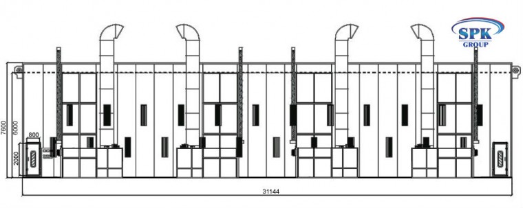 Камера окрасочно-сушильная для электровозов SPK-31.6.7 приямок ОСК для электровозов SPK GROUP