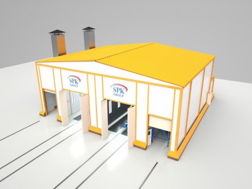 Комплекс окрасочно-сушильной и дробеструйной камер уличного типа SPK GROUP