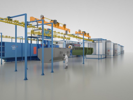 Линия подготовки и окраски поверхности для спецтехники SPK GROUP