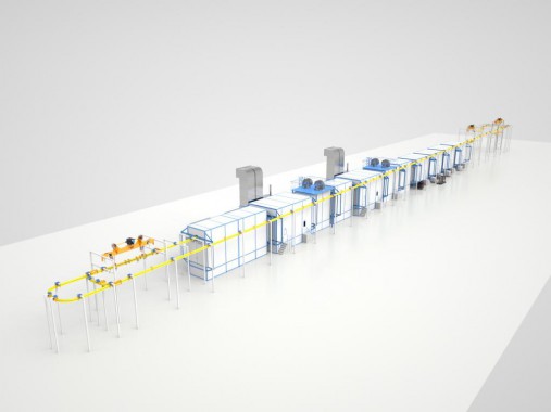 Линия окраски среднегабаритных узлов и деталей SPK Линия окраски среднегабаритных узлов и деталей SPK GROUP для сельхозтехники