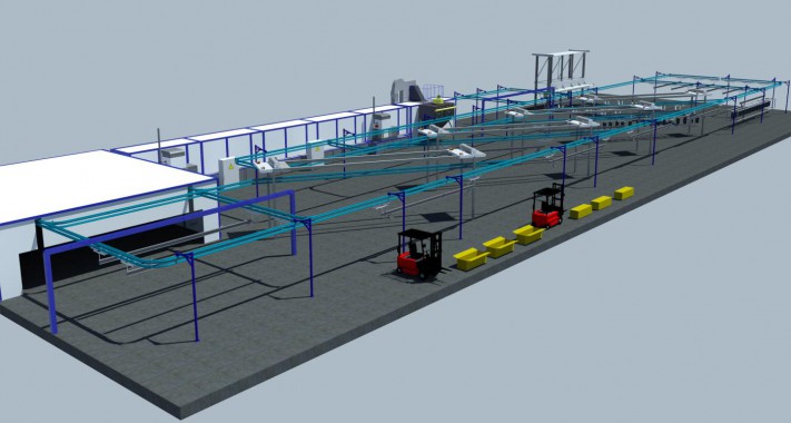 Линия катафорезной и порошковой окраски SPK-KTL Линия SPK GROUP катафорезной и порошковой окраски SPK-KTL