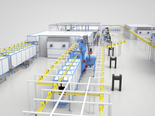 Линия окраски деталей рам грузового коммерческого автотранспорта SPK GROUP