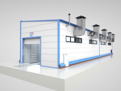 Уличная окрасочно-сушильная камера для крановой техники SPK-40.6.6 Уличная окрасочно-сушильная камера для крановой техники SPK GROUP