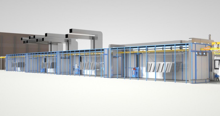 Линия подготовки, покраски для спецтехники SPK GROUP