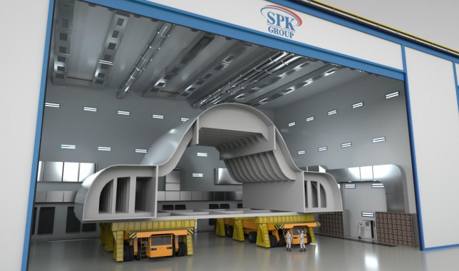 Комплект оборудования SPK GROUP для дробеструйной обработки и покраски блоков судов