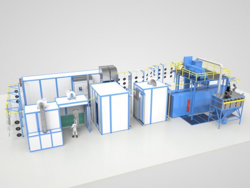 Автоматическая линия подготовки и окраски SPK GROUP для деталей сельхозтехники