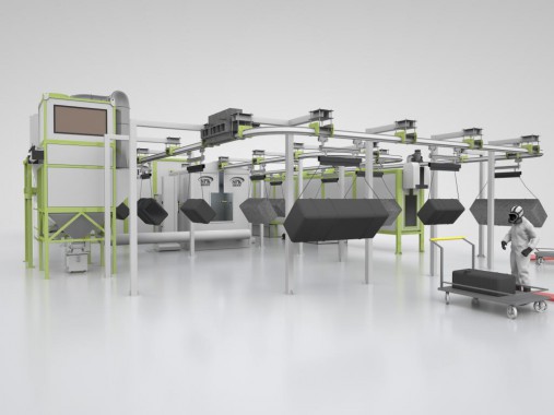 Линия порошковой окраски топливных баков SPK Линия порошковой окраски топливных баков SPK GROUP