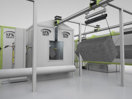Линия порошковой окраски топливных баков SPK Линия порошковой окраски топливных баков SPK GROUP