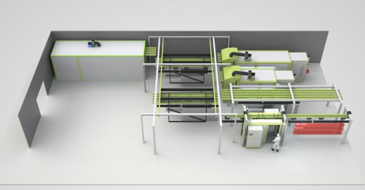 Участок порошковой окраски SPK GROUP для деталей пожарной техники