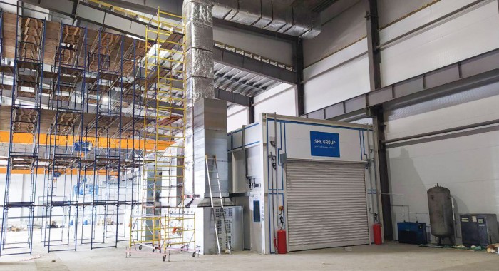 Дробеструйная и окрасочно-сушильная камеры SPK для трубопроводов, г. Курск Дробеструйная и окрасочно-сушильная камеры SPK GROUP для трубопроводов
