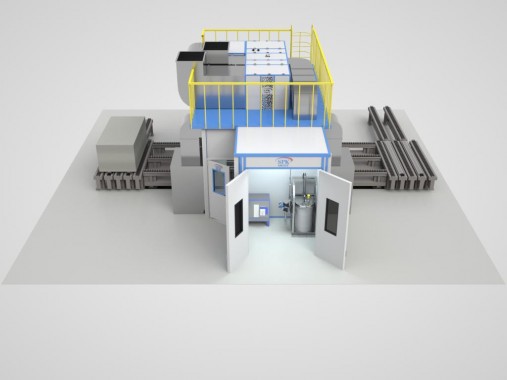 Роботизированная камера окраски SPK для окраски паллет ОСП и ЛДСП Роботизированная камера окраски SPK для окраски паллет ОСП и ЛДСП