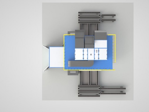 Роботизированная камера окраски SPK для окраски паллет ОСП и ЛДСП Роботизированная камера окраски SPK для окраски паллет ОСП и ЛДСП