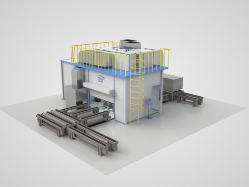 Роботизированная камера окраски SPK для окраски паллет ОСП и ЛДСП Роботизированная камера окраски SPK для окраски паллет ОСП и ЛДСП