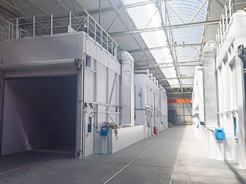 Линия подготовки и окраски кузовов и рам самосвалов, г. Калининград Линия подготовки и окраски кузовов и рам самосвалов SPK GROUP