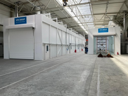 Линия подготовки и окраски кузовов и рам самосвалов, г. Калининград Линия подготовки и окраски кузовов и рам самосвалов SPK GROUP