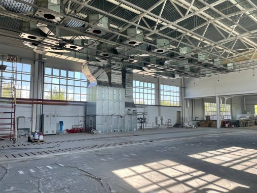 Комплекс оборудования: зона открытой окраски SPK-Z 24.6, дробеструйная камера SPK-16.7.6