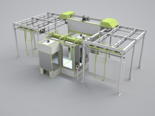 Порошковая окрасочная линия SPK GROUP для шкафов вентиляции и климатического оборудования 