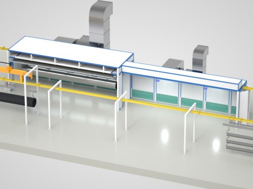 Линия окраски проходного типа SPK GROUP с подвесной транспортной системой