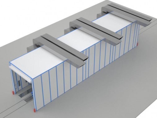 Комплекс оборудования SPK подготовки и покраски поверхности секций башен ВЭС Комплекс оборудования SPK подготовки и покраски поверхности секций башен ВЭС SPK GROUP