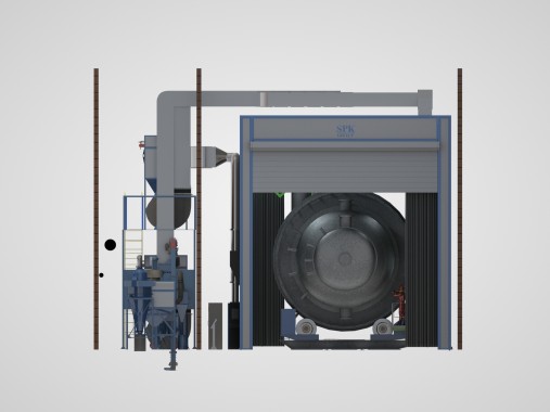 Дробеструйная камера для изделий атомной промышленности SPK-20.10.10 Дробеструйная камера для изделий атомной промышленности SPK-20.10.10 SPK GROUP