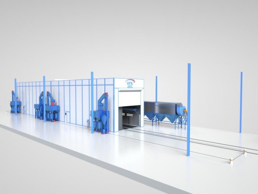 Проходная дробеструйная камера для полувагонов SPK GROUP