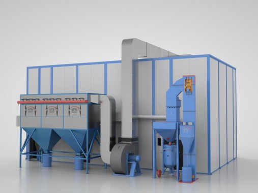 Дробеструйная камера для деталей электровозов SPK-12.6.6 Дробеструйная камера для деталей электровозов SPK GROUP