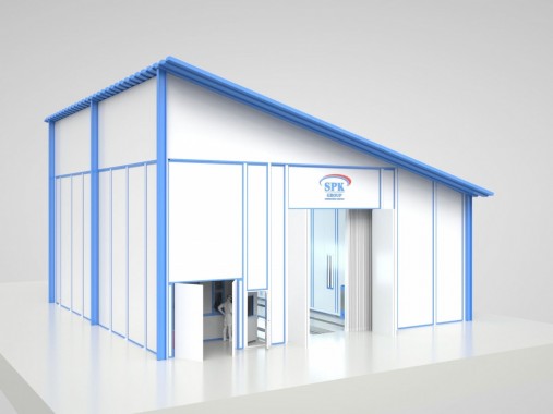 Проект уличной окрасочно-сушильная камера для грузовых авто SPK GROUP