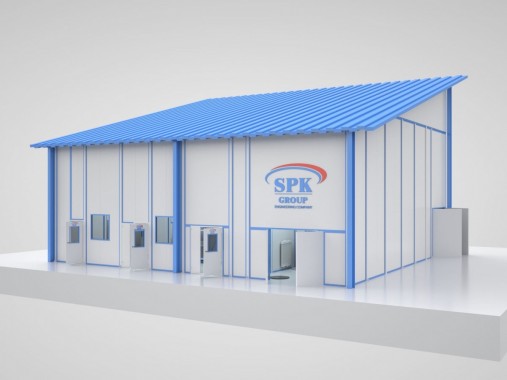 Проект уличной окрасочно-сушильная камера для грузовых авто SPK GROUP