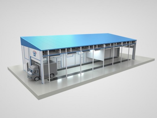 Уличная окрасочно-сушильная камера для грузовой техники SPK P-26.5.4 Уличная окрасочно-сушильная камера для грузовой техники SPK GROUP