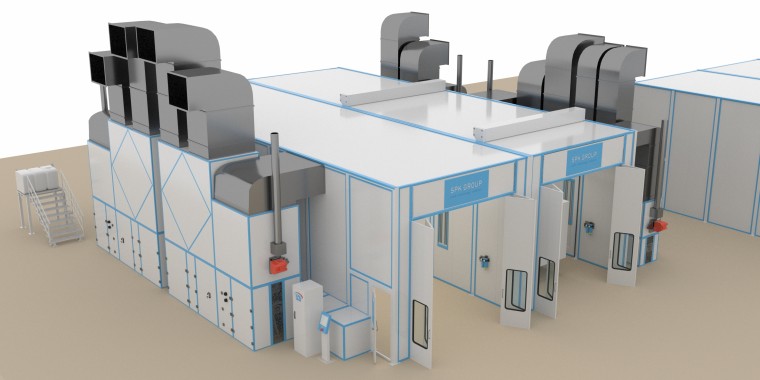 Комплекс оборудования SРК для цеха покраски для авиастроения Решение для окраски в авиации от СПК Групп