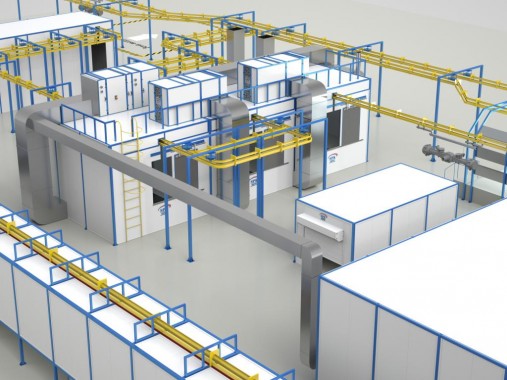 Линия автоматической окраски мостов для автомобильного завода Линия автоматической окраски мостов для автомобильного завода