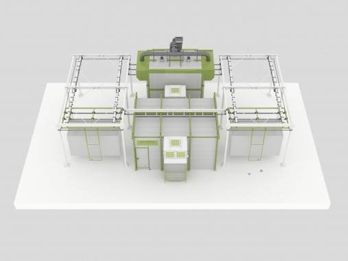 Линия порошковой окраски SPK GROUP с ручной конвейерной системой для сельскохозяйственной техники