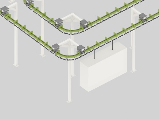 Линия порошковой окраски с монорельсовым конвейером для систем водоочистки Линия SPK GROUP порошковой окраски с монорельсовым конвейером для систем водоочистки