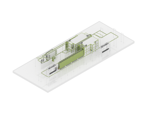 Линия порошковой окраски с конвейерной системой Power & Free для металлоконструкций Линия порошковой окраски SPK GROUP с конвейерной системой Power & Free для металлоконструкций