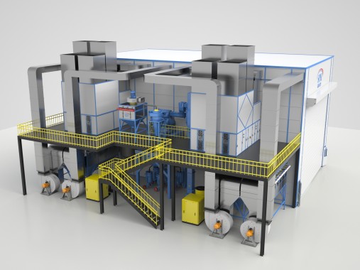 Дробеструйно-окрасочно-сушильная камера SPK-21.12.10 Дробеструйно-окрасочно-сушильная камера SPK GROUP