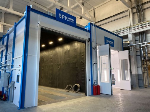 Окрасочно-сушильный комплекс SPK для спецтехники в г. Курган Окрасочно-сушильный комплекс SPK для спецтехники в г. Курган