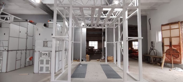 Комплекс подготовки и окраски металлоконструкций SPK GROUP с конвейером, г. Оренбург