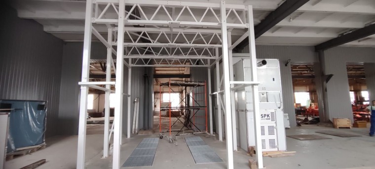 Комплекс подготовки и окраски металлоконструкций SPK GROUP с конвейером, г. Оренбург