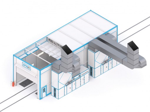 Уличный комплекс SPK-42.16.8. дробеструйная и окрасочно-сушильная камеры