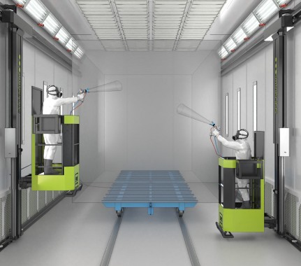 Двухсекционная окрасочно-сушильная камера тупикового типа SPK-SCB-15.12.6.