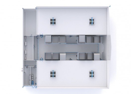 Двухсекционная окрасочно-сушильная камера SPK-SCB-26.24.10. уличного исполнения