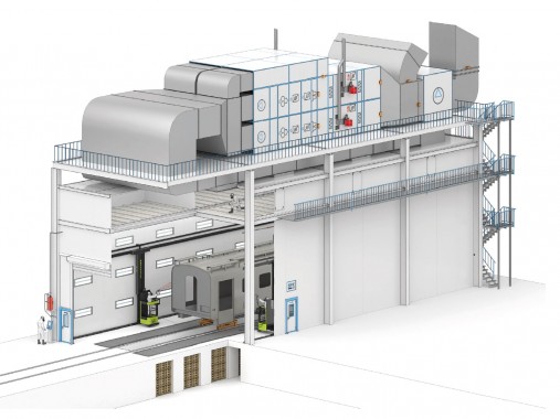 Окрасочно-сушильная камера SPK-SCB-31.8.8 для окраски вагонов высокоскоростных поездов