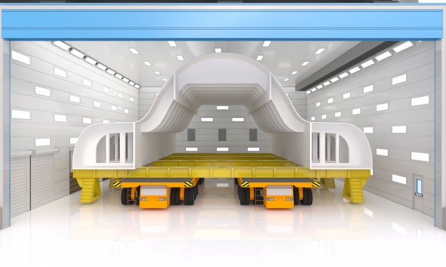 Дробеструйно-окрасочная камера для судовых блоков SPK