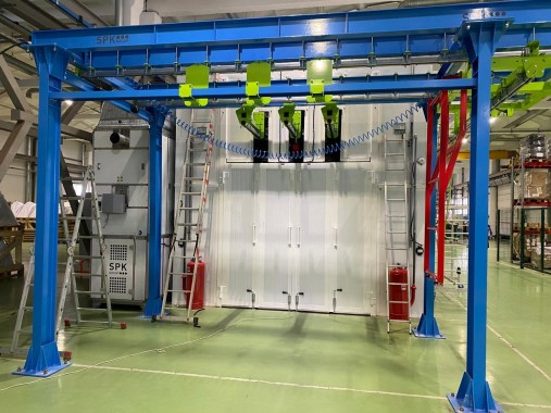 Комплекс камер подготовки поверхности, жидкостной окраски и сушки изделий SPK-19.6.4, г. Бугульма Комплекс камер подготовки поверхности, жидкостной окраски и сушки изделий SPK-19.6.4, г. Бугульма