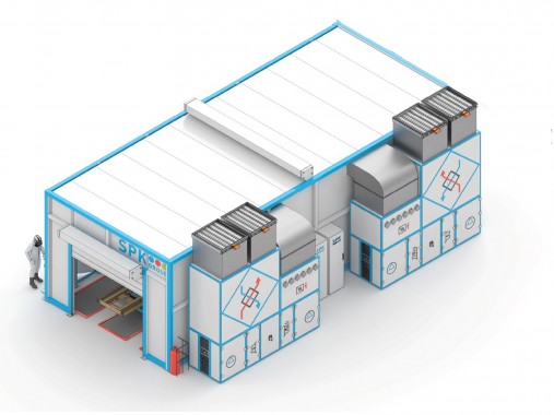 Двухсекционная окрасочно-сушильная камера SPK-SCB-12.5.3.