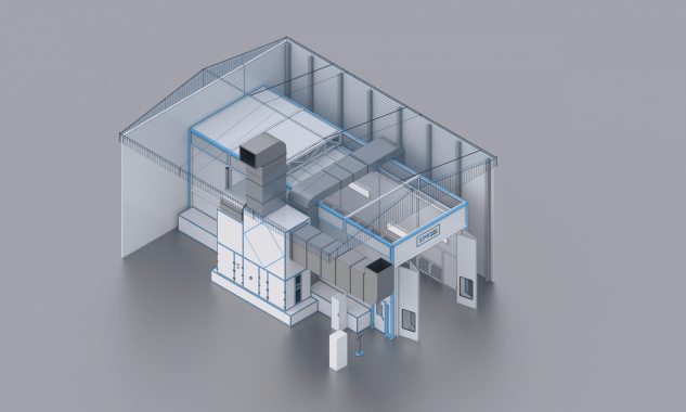 Уличная окрасочно-сушильная камера SPK-16.6.5